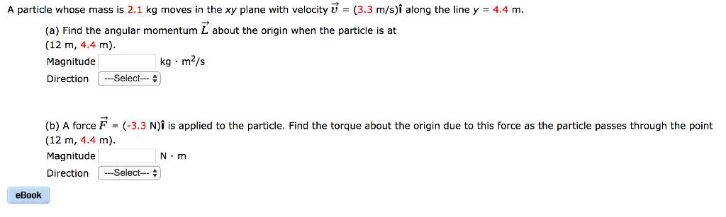 Solved A Particle Whose Mass Is 2 1 Kg Moves In The Xy Plane