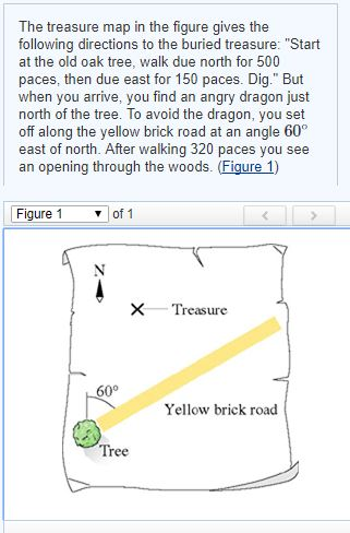 Solved The Treasure Map In The Figure Gives The Following | Chegg.com