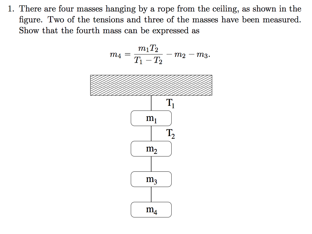 solved-1-there-are-four-masses-hanging-by-a-rope-from-the-chegg