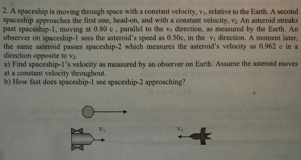 Solved A Spaceship Is Moving Through Space With A Constant | Chegg.com