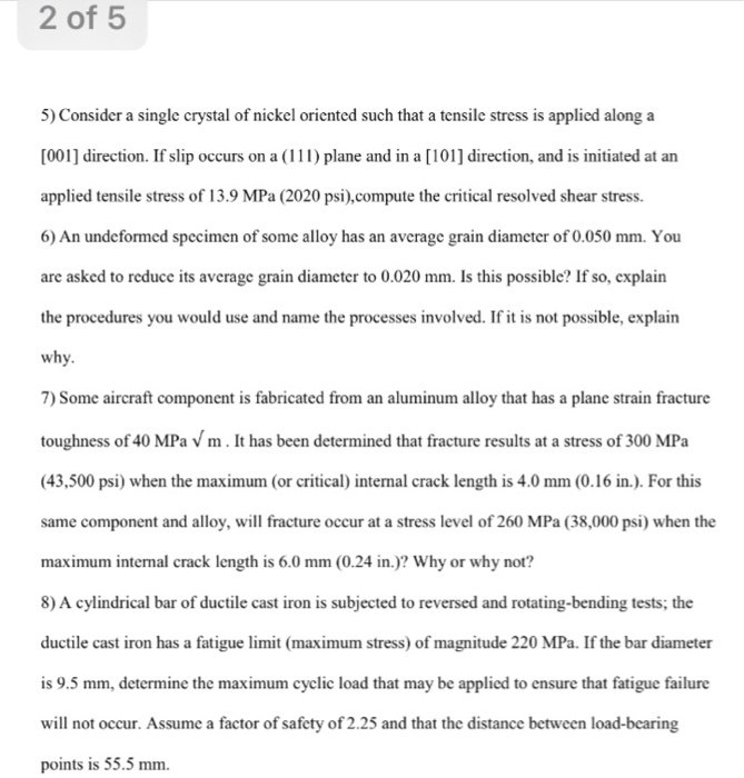 Solved Consider a single crystal of nickel oriented such