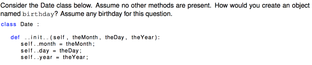 Solved Consider the Date class below. Assume no other | Chegg.com