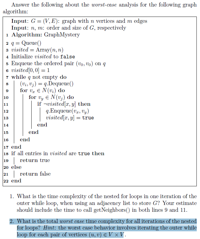Solved Answer the following about the worst-case analysis | Chegg.com