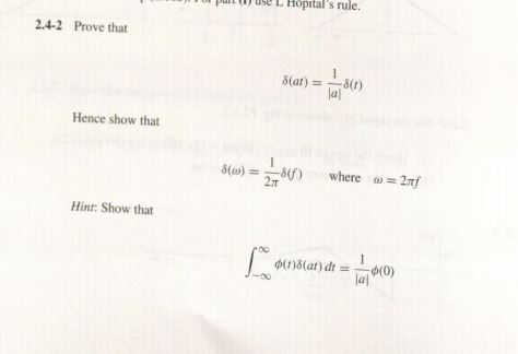 Solved Prove that delta at 1 a delta t Hence show Chegg