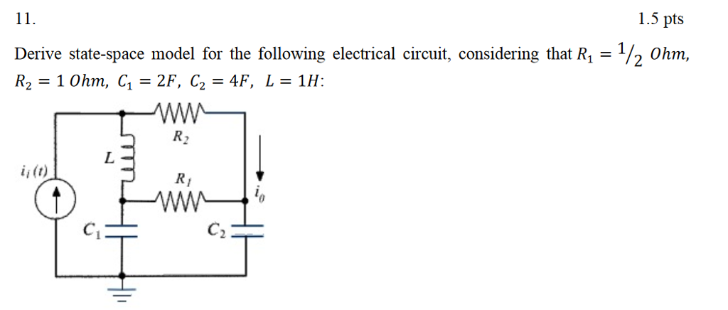 Solved 1.5 pts Derive state-space model for the following | Chegg.com