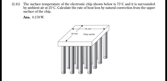 Solved (2.41) The surface temperature of the electronic chip | Chegg.com