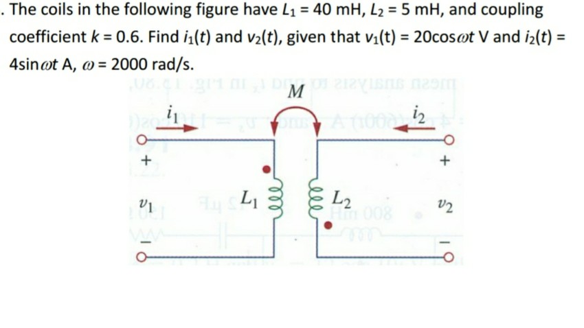 Solved The coils in the following figure have L1 = 40 mH, L2 | Chegg.com