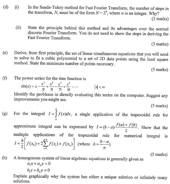 (d) ) In the Sande-Tukey method for Fast Fourier | Chegg.com