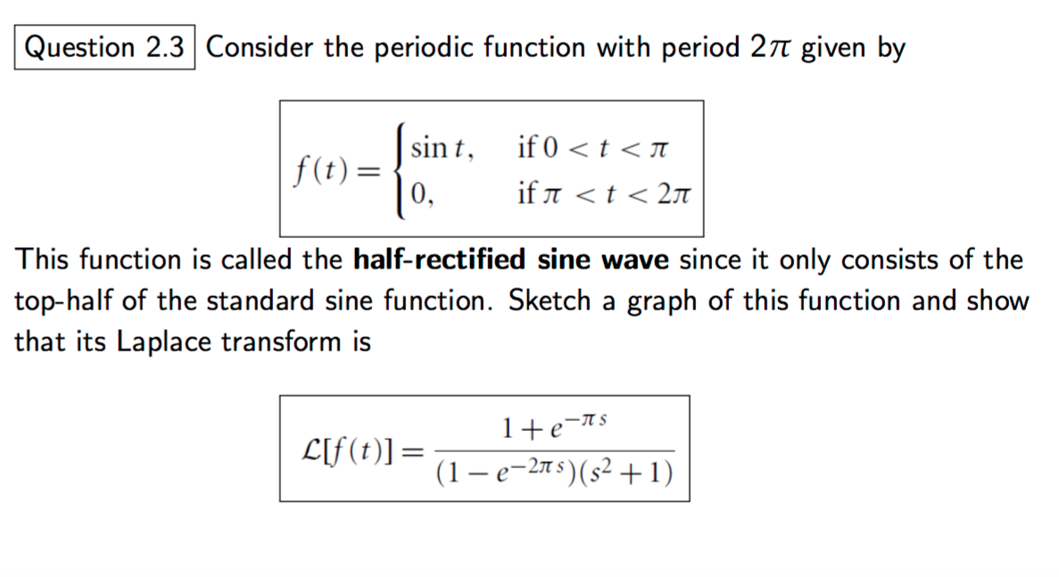 Solved Consider the periodic function with period 2pi given | Chegg.com e^2 pi i