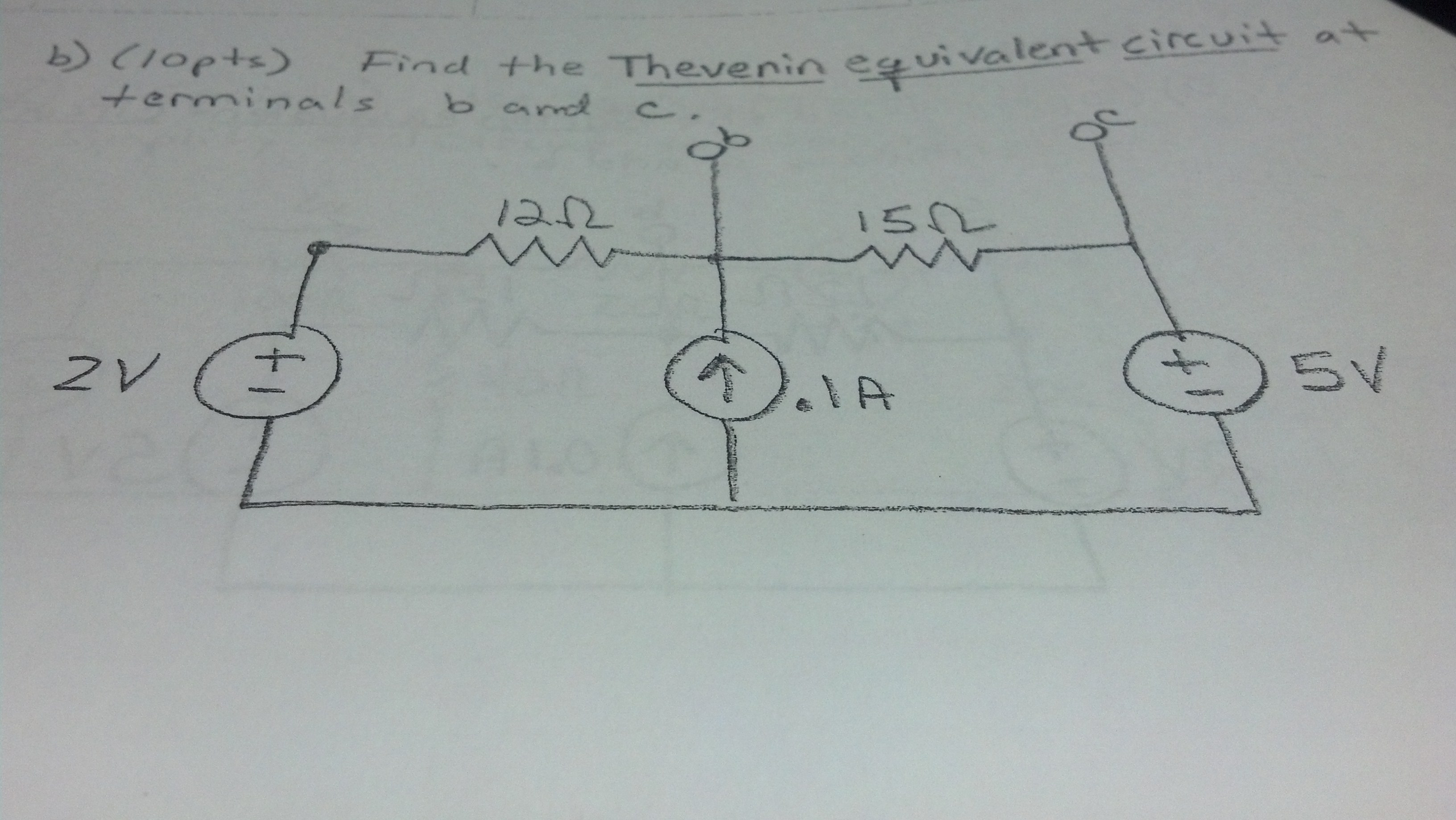 Solved Find The Thevenin Equivalent Circuit At Terminals B | Chegg.com