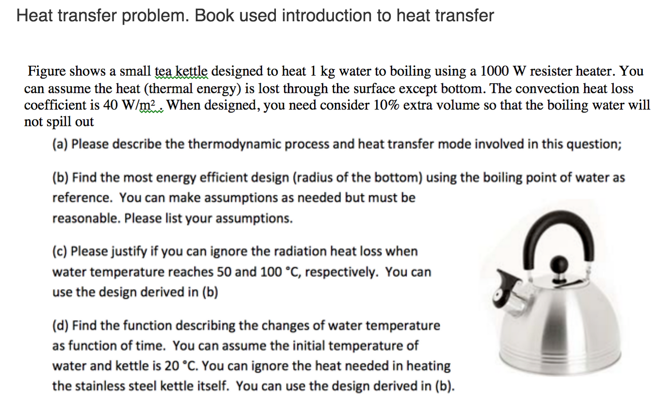 Solved Heat transfer problem. Book used introduction to heat | Chegg.com