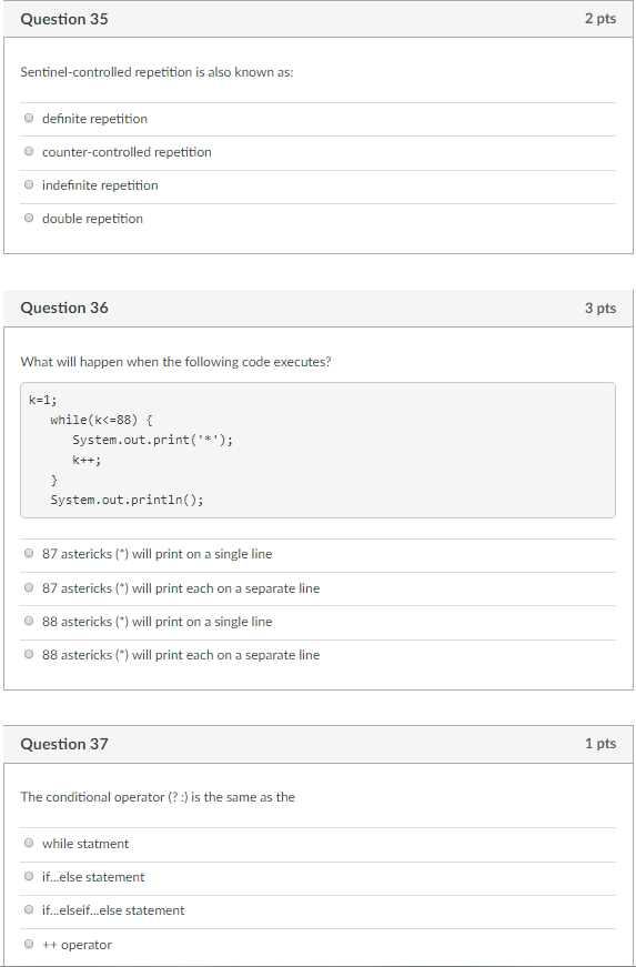 Solved Question 35 2 pts Sentinel-controlled repetition is | Chegg.com