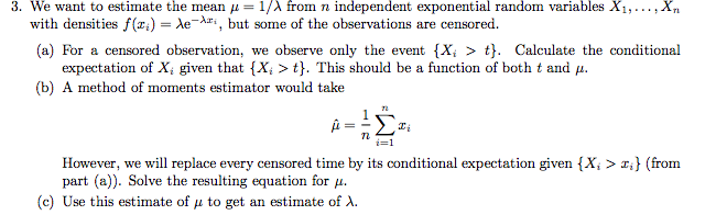 We want to estimate the mean mu = 1/lambda from n | Chegg.com