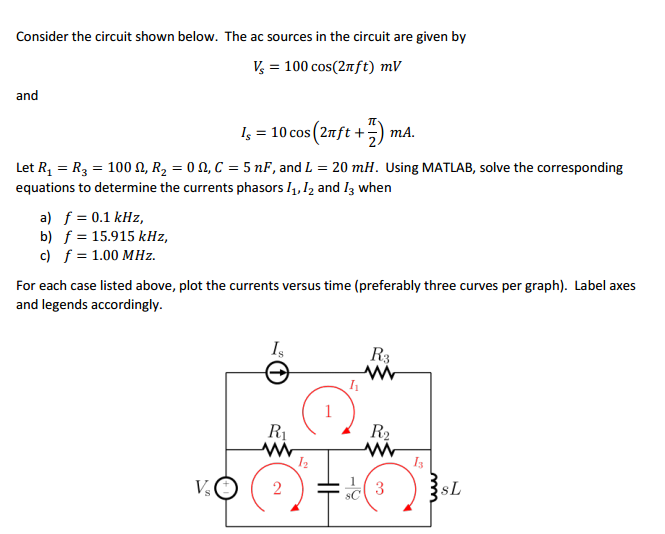 Solved Consider the circuit shown below. The ac sources in | Chegg.com