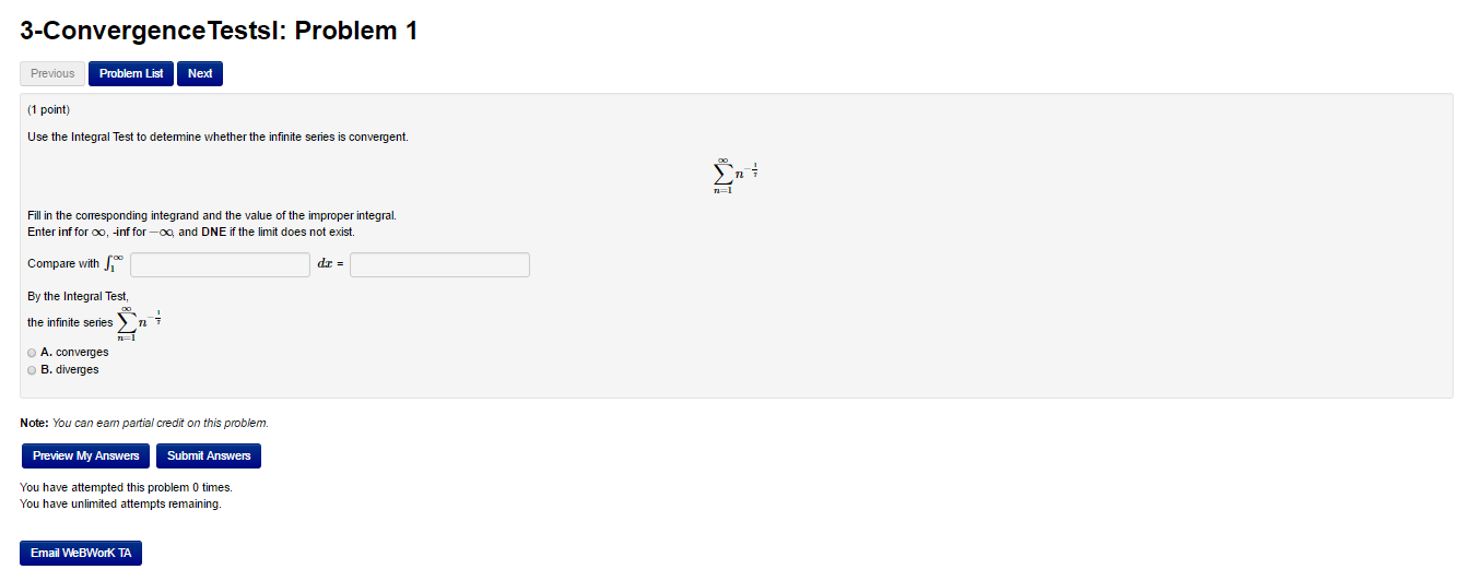 Solved Use The Integral Test To Determine Whether The Chegg Solved Use The Integral Test To Determine Whether The Chegg