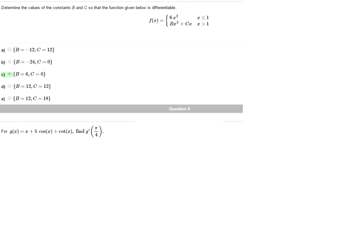 Solved Determine The Values Of The Constants B And C So That | Chegg.com