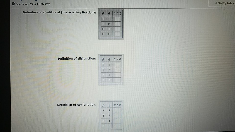 Solved whole in each possible combination. Note that the