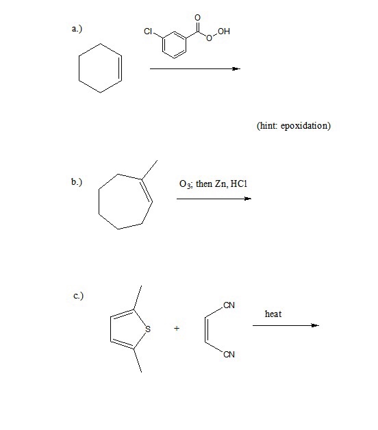 Solved (hint: epoxidation) O3;then Zn, HCl heat | Chegg.com