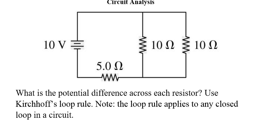 Solved Circuit Analysis 5.0 ? What is the potential | Chegg.com