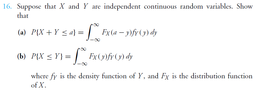 Solved ?Suppose that X and Y are independent continuous | Chegg.com