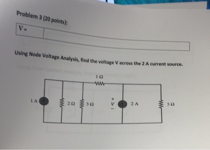 Solved Using Node Voltage Analysis Find The Voltage V