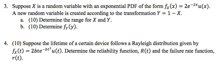 Solved Suppose X is a random variable with an exponential | Chegg.com