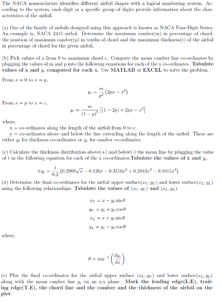 Solved The NACA nomenclature identifies different airfoil | Chegg.com