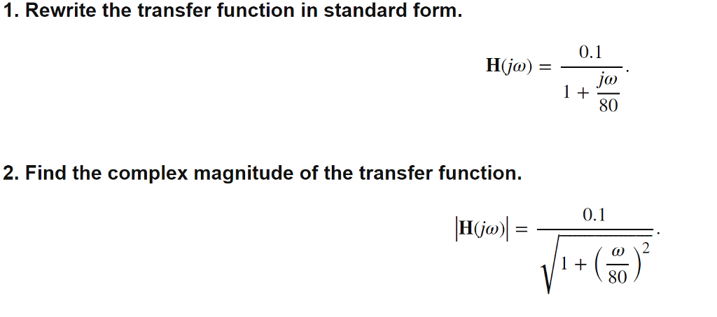 Solved 1: Approximate the transfer function in each region. | Chegg.com