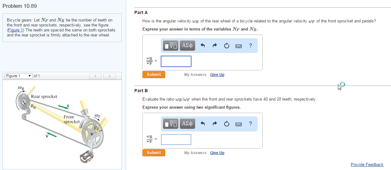 Solved Bicycle gears: Let NF and NR be the number of teeth | Chegg.com