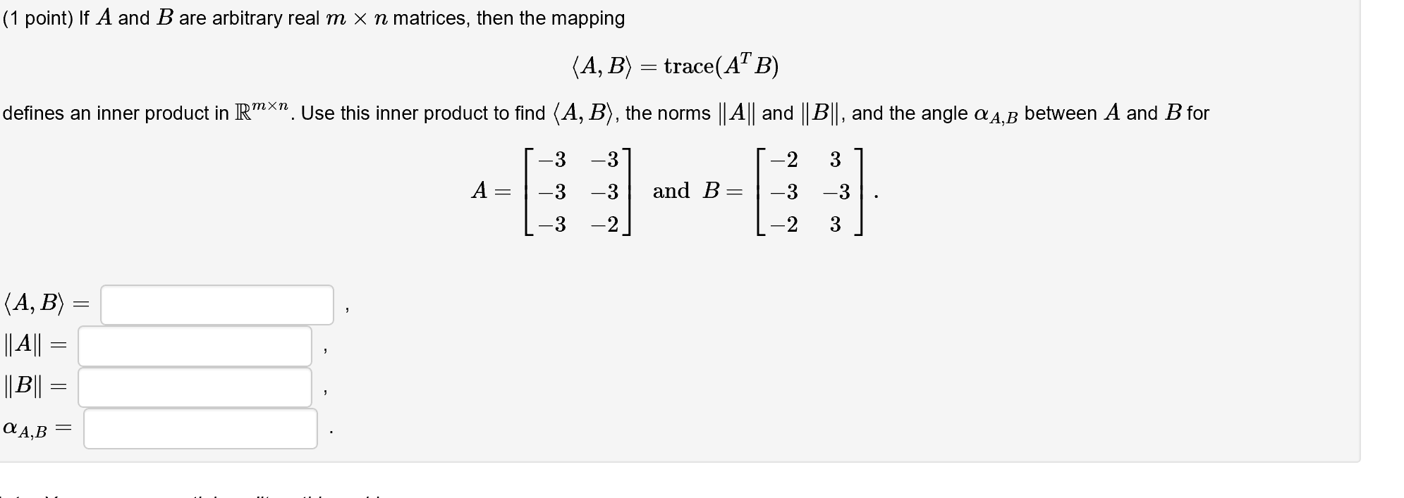 Solved ) If A And B Are Arbitrary Real M×n Matrices, Then | Chegg.com