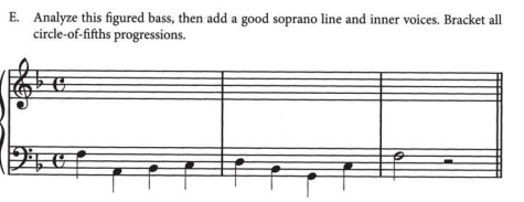 Solved E. Analyze this figured bass, then add a good soprano | Chegg.com