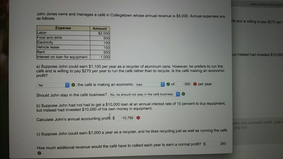 Solved John Jones owns and manages a café in Collegetown