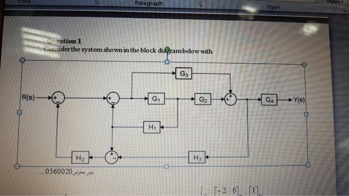 Solved Consider The System Shown In The Block Diagram Below | Chegg.com