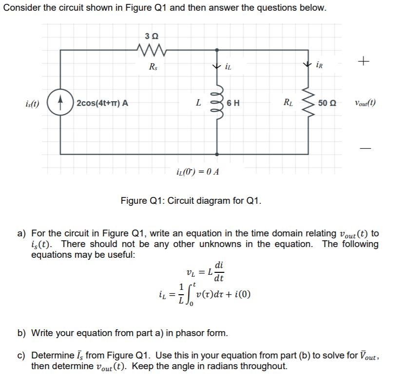 Solved Consider The Circuit Shown In Figure Q1 And Then | Chegg.com