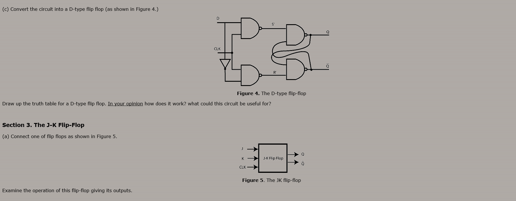 Solved Section 1. The Asynchronous RS Flip-Flop (a) Connect | Chegg.com