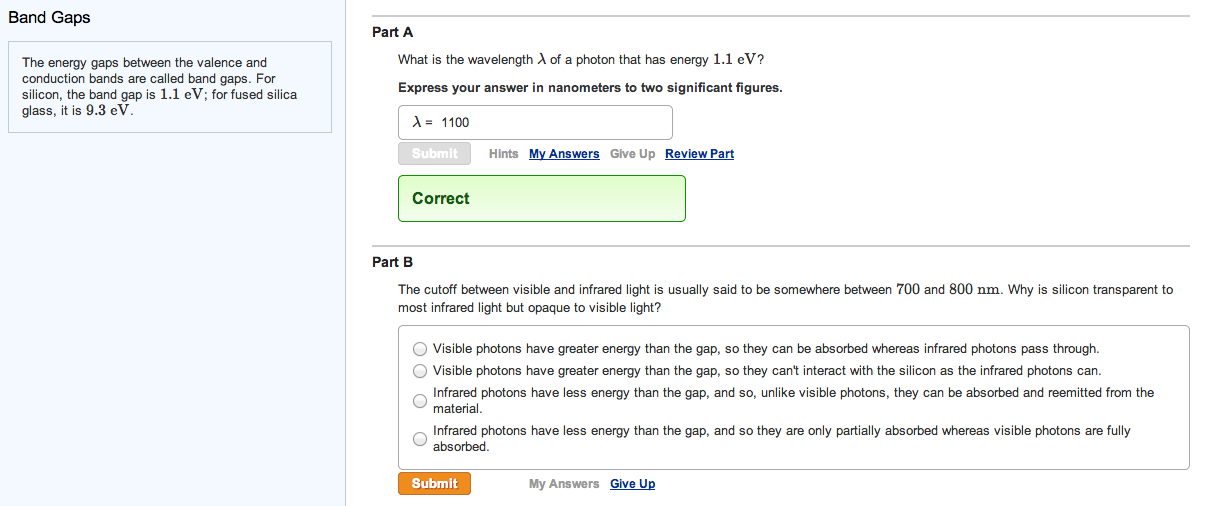 Solved The energy gaps between the valence and conduction | Chegg.com