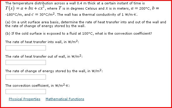 Solved The temperature distribution across a wall 0.4 m | Chegg.com
