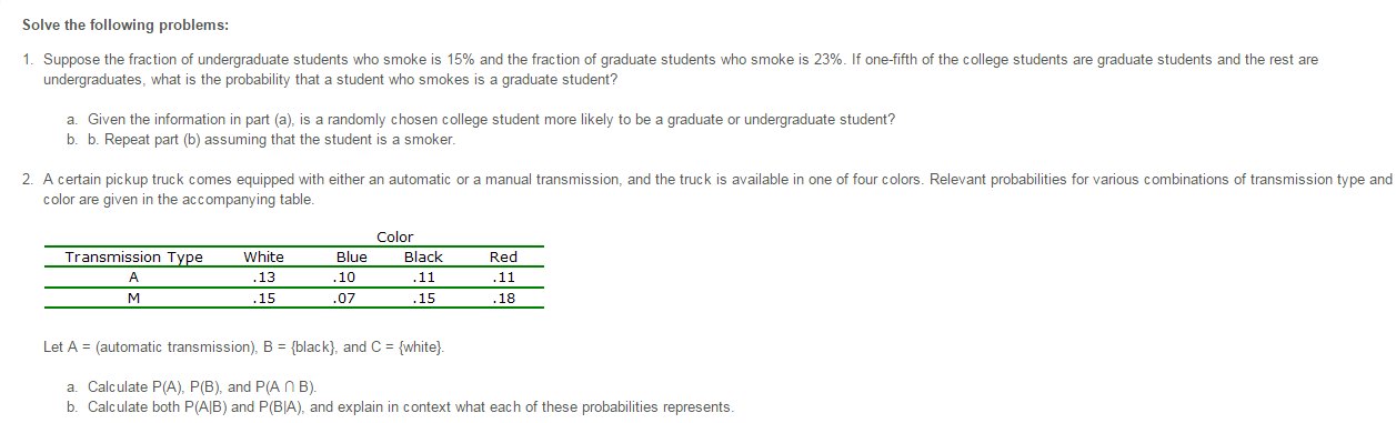 Probability Questions with Solutions