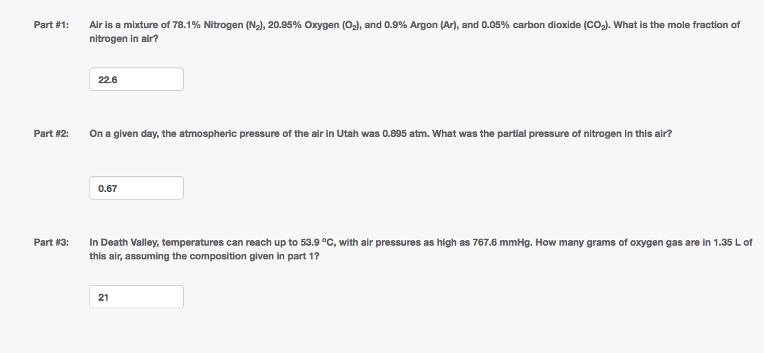 Solved Air is a mixture of 78.1 percentage Nitrogen (N_2),