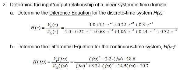 Solved Determine the input/output relationship of a linear | Chegg.com