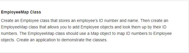 Solved Create an Employee class that stores an employees ID | Chegg.com