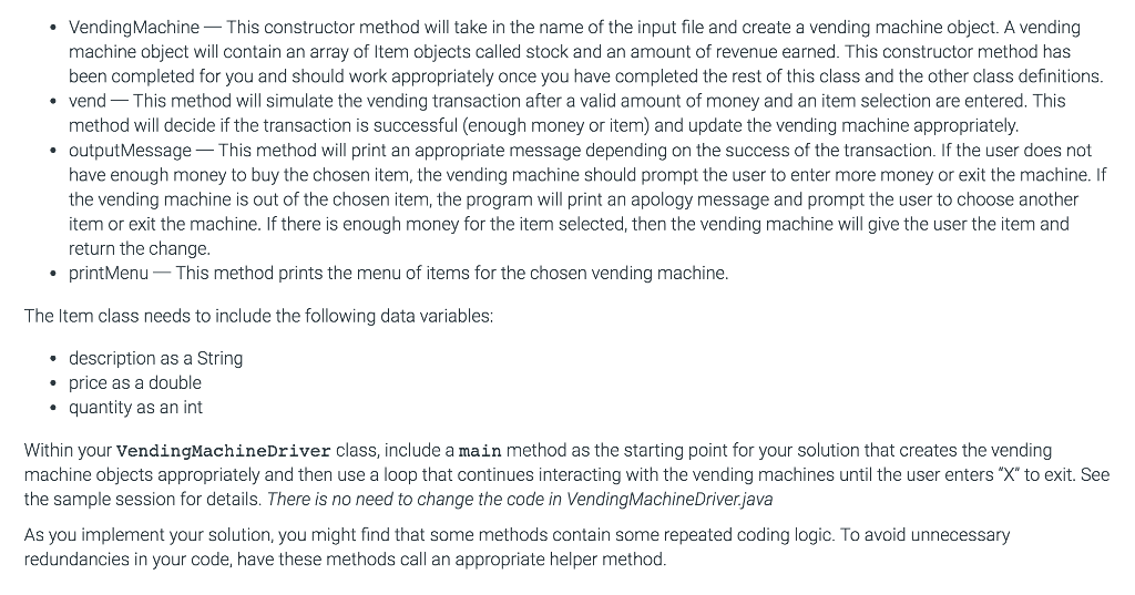 Solved 10.12 Ch 10 Program Vending Machine (Java)