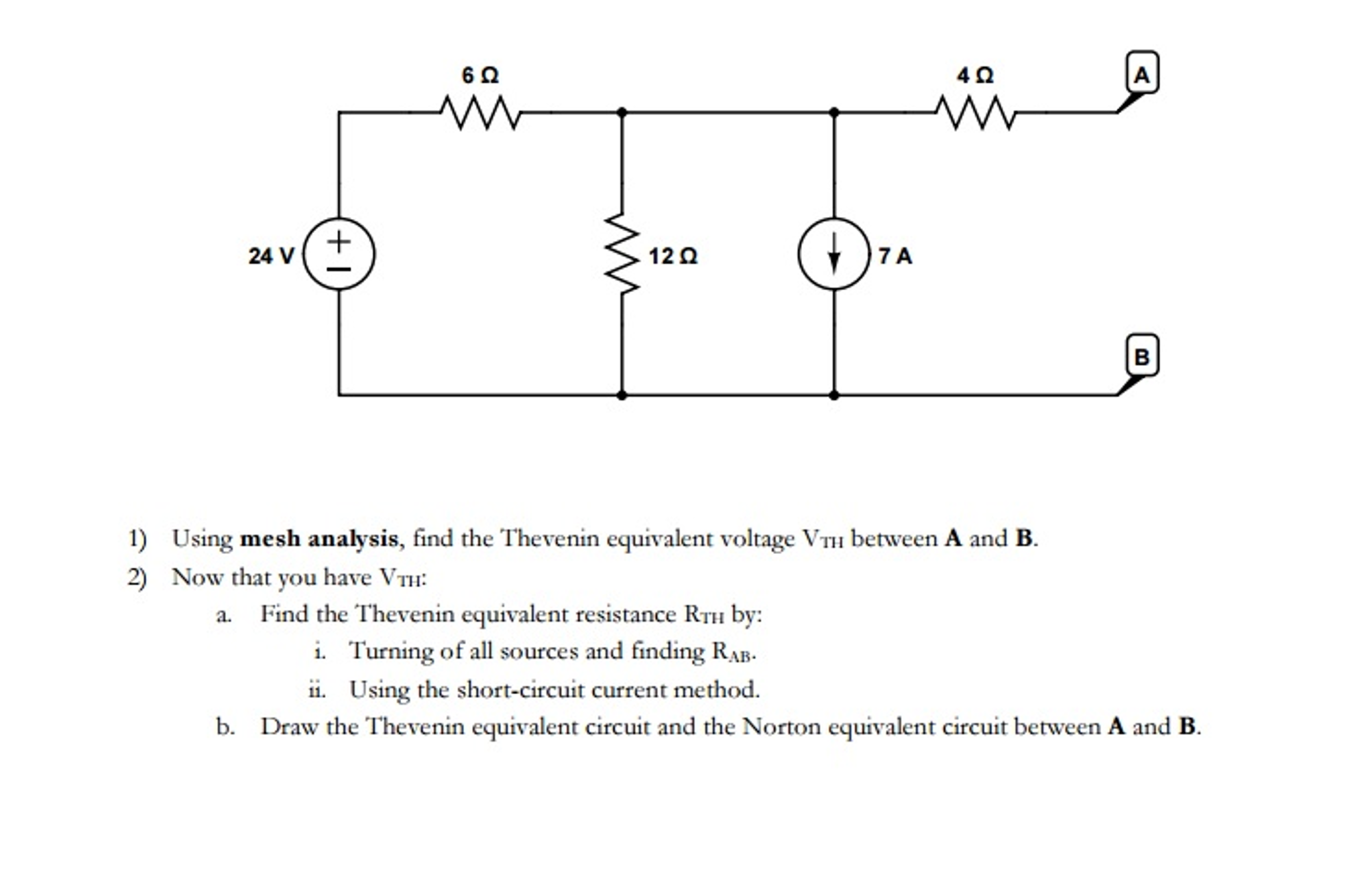 Solved: Using Mesh Analysis, Find The Thevenin Equivalent ... | Chegg.com