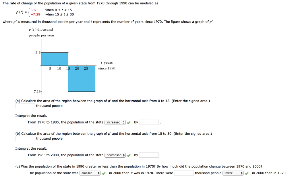 Solved The rate of change of the population of a given state | Chegg.com