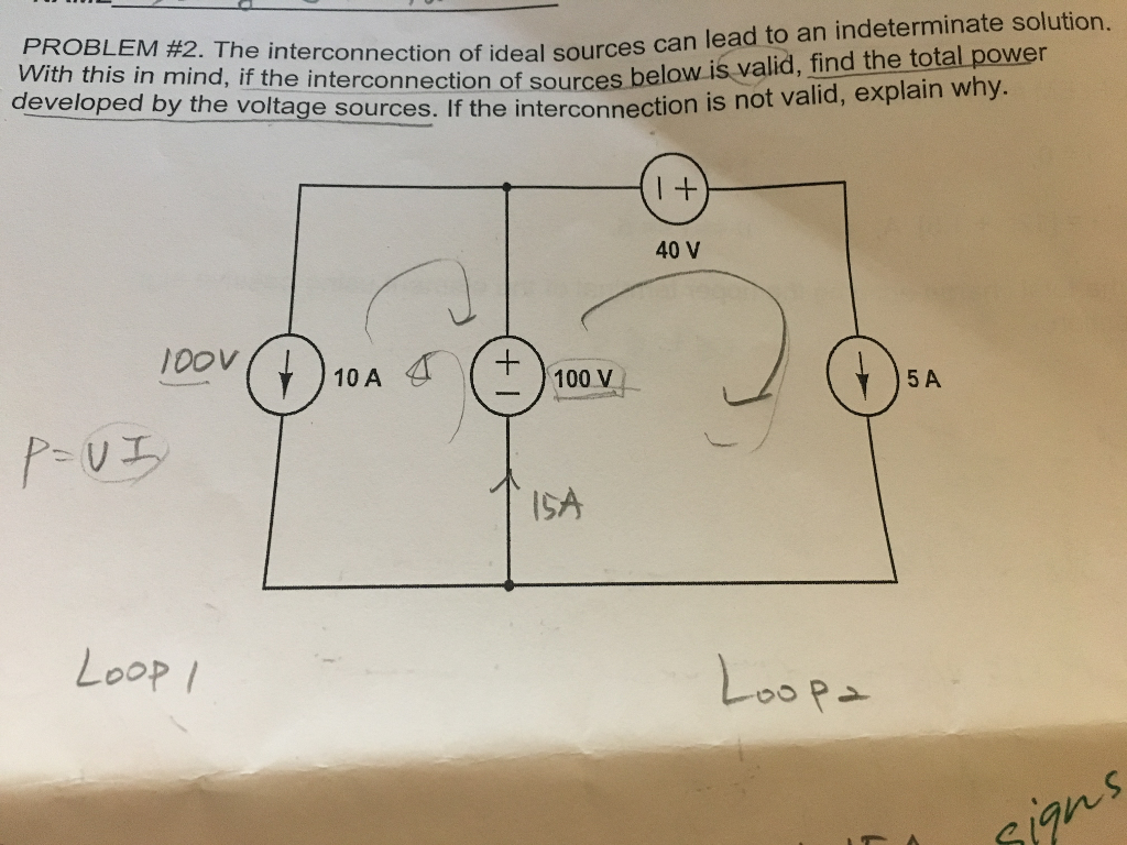 Solved PROBLEM #2. The Interconnection Of Ideal Sources With | Chegg.com