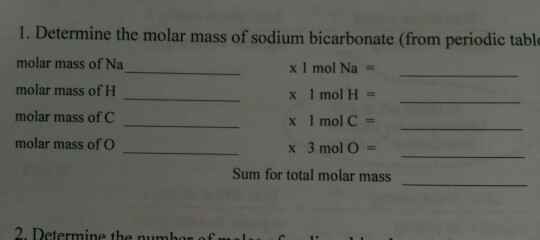 sodium bicarbonate molar mass