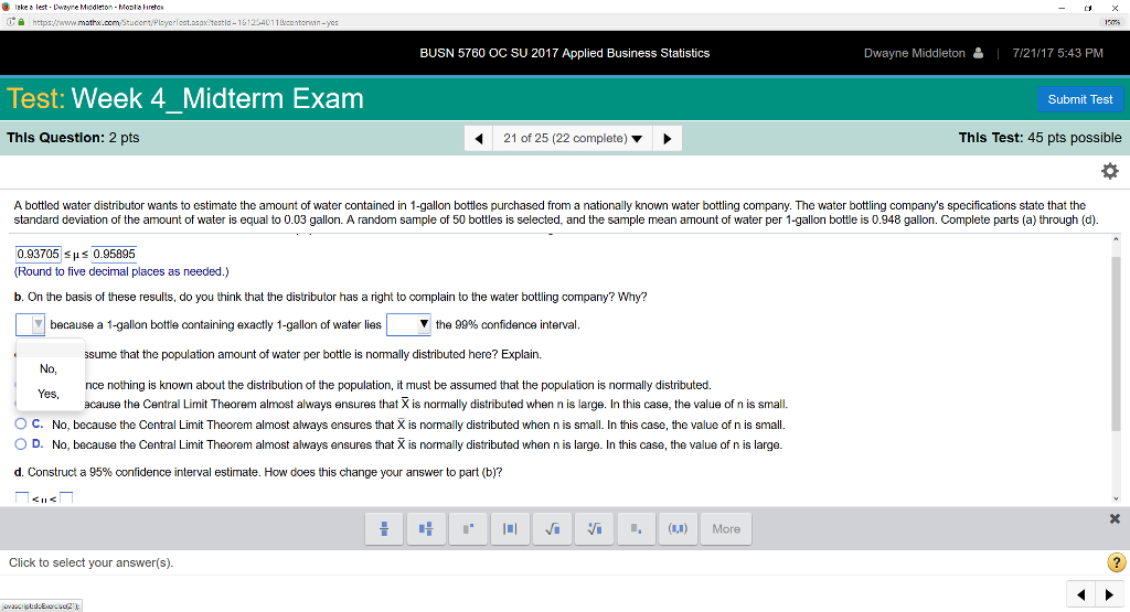 Solved A bottled water distributor wants to estimate the