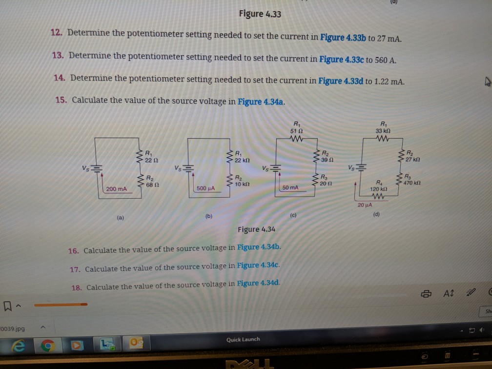 Solved Figure 4.33 12. Determine the potentiometer setting