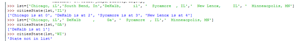 Solved PYTHON Change the function, citiesState(locLst,st) | Chegg.com