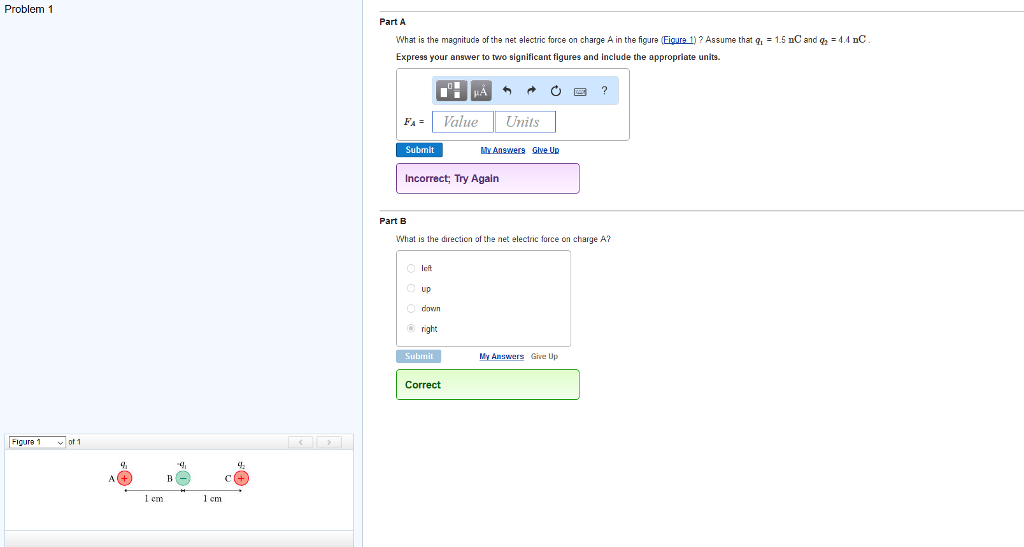 Solved Problem 1 Figure A B cm 1 cm Part A What is the | Chegg.com